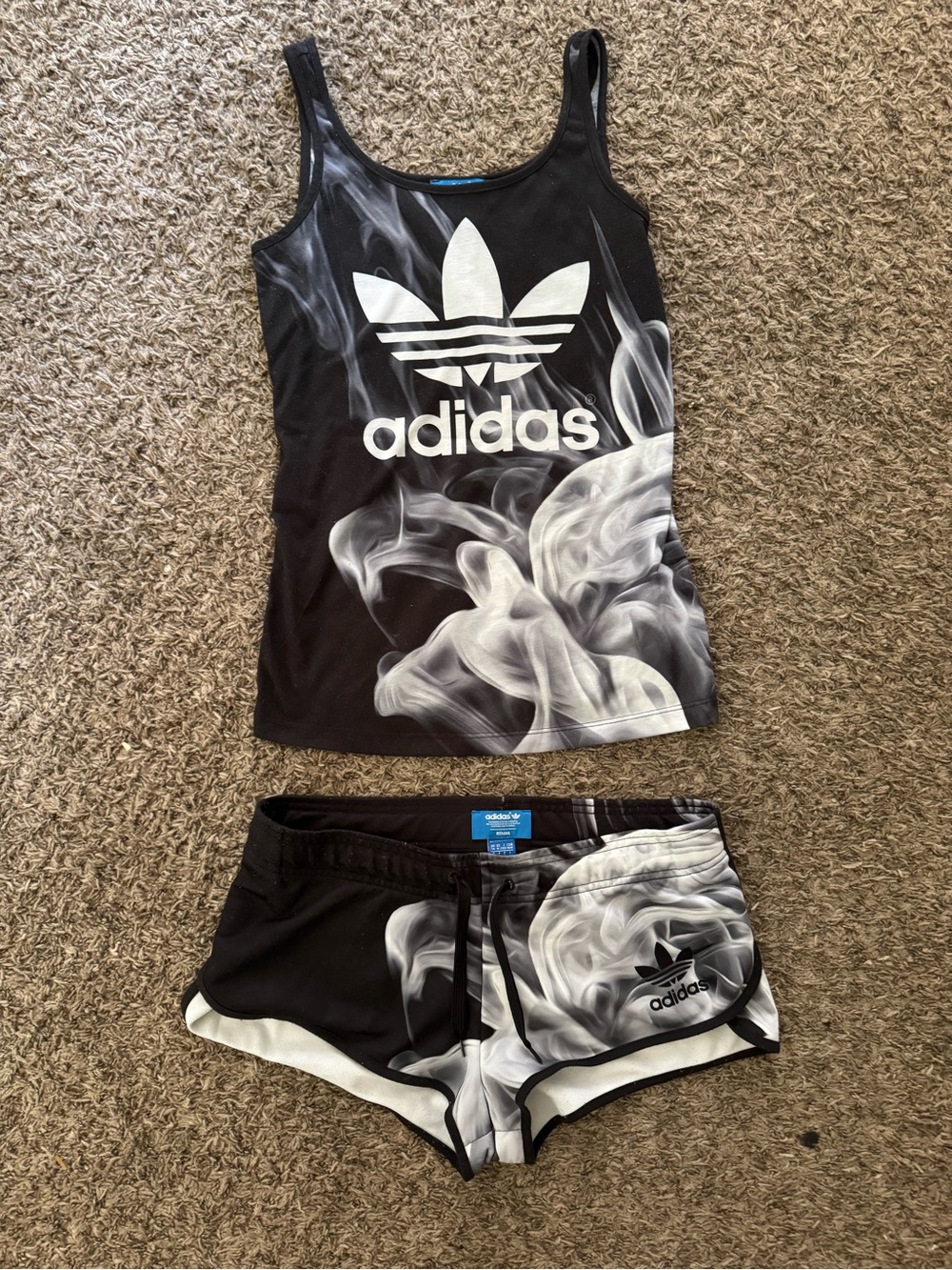 Adidas Originals x Rita Ora Collab Smoke Tank Top and Shorts Set